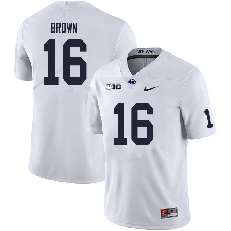 Men #16 Ji'Ayir Brown Penn State Nittany Lions College Football Jerseys Sale-White - Click Image to Close